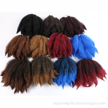 Answer Afro Marley Braid Hair 8 inch Soft Kinky Curl Twist Hair Kinky Weave Crochet Synthetic Braiding Hair Extensions